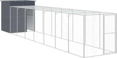 Obrázok produktu pre vidaXL Klietka pre kurčatá s výbehom antracitová 165x863x181 cm oceľ pozinkovaná