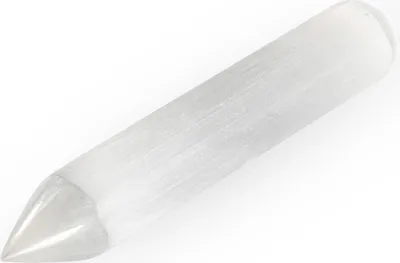 Obrázek produktu pro NKlaus Přírodní selenitová masážní tyčinka 15 cm Masážní tyčinka z drahého kamene se špičkou 15317