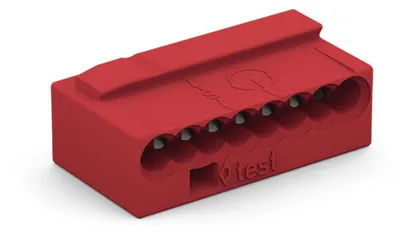 Productafbeelding van Wago MICRO verbindingsklem, 8-polig, maximaal 0,8 mm², rood, verpakking met 50 stuks.