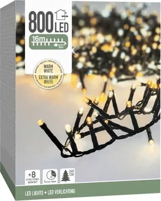 Immagine prodotto di Microcluster | Illuminazione natalizia | 800 LED | 16 metri | 2 colori