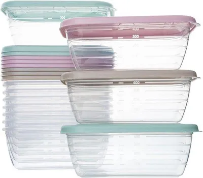 Obrázek produktu pro Sada nádob na potraviny - bez BPA - 12 kusů - plast - 500 ml