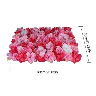Zdjęcie produktu dla 6 sztuk sztuczna ściana kwiatowa 40x60cm ściana różana jedwabne kwiaty sztuczna ściana kwiatowa do dekoracji tła DIY wesele przyjęcie urodzinowe impreza ukończenia szkoły rekwizyty uliczne