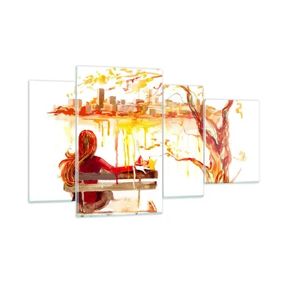 Produktbild von Bilder auf glas - Weiblich städtisch quadrat natur - 120x70cm - Glasbilder - Wandbilder - Kunstdruck - zum Aufhängen bereit - Wanddekoration aus Glas - Glas Bilder - Wandbild auf Glas - GDL120x70-2978