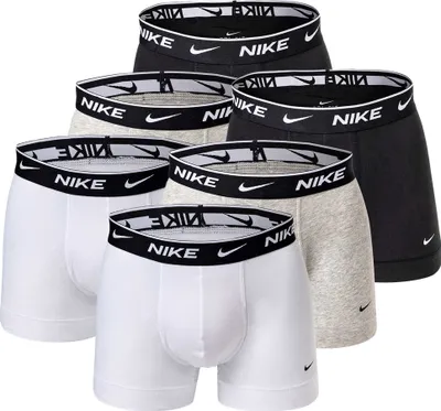 Produktbild von NIKE Herren Boxer Shorts, 6er Pack - Trunks, Logobund, Baumwolle Stretch Weiß/Grau/Schwarz M