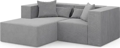 Produktbild von 3-Sitzer Ecksofa NOVA S - 208x180x76cm, Otomane, Links, L-form, Grau
