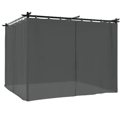 Immagine prodotto di vidaXL Padiglione con tende antracite 3x3 m acciaio