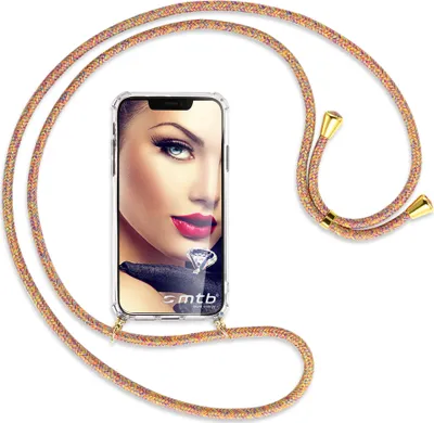 Produktbild von Handykette Backcover-Schutzhülle mit Band (Metall goldfarben) für ZTE nubia Red Magic 8 Pro (6.8'') - Rainbow
