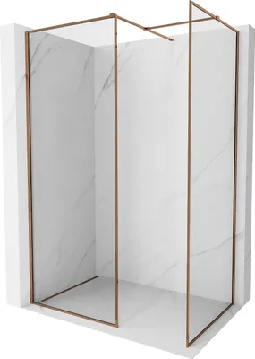 Produktbild von Mexen Kioto-F Duschwand Walk-in mit Rahmen 120 x 105 cm, transparent 8 mm, Roségold - 800-120-202-04-60-105
