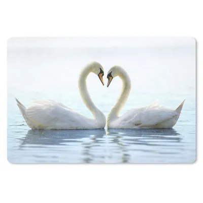 Produktbild von MuchoWow® Mauspad Mousepad Schwäne - Herz - Ehepaar 27x18 cm - Mousepads - Maus Mat - Pad - Mausunterlage - Büroartikel - Desk Matten