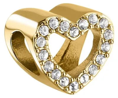 Immagine prodotto di Perla dorata a forma di cuore con cristalli Drops SCZ1386
