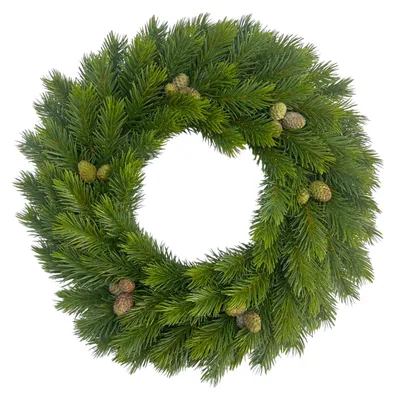 Produktbild von Künstlicher Tannenkranz mit Zapfen Ø 40cm. Adventskranz Winterdeko