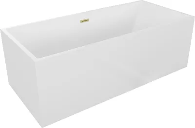 Produktbild von Mexen Vigo freistehende Badewanne 178,5 x 80 cm, weiß, Ablauf in gebürstetem Gold - 51251788000-55