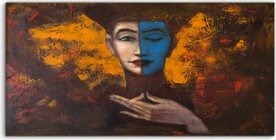 Produktbild von Coloray Acrylbild 120x60  Wandbild Acrylbilder Kunst Porträt der Mädchen malerei