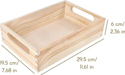 Produktbild von Creative Deco Große Holzkiste Obstkiste Korb - 29,5 x 19,5 x 6,5 cm (+/-1cm)