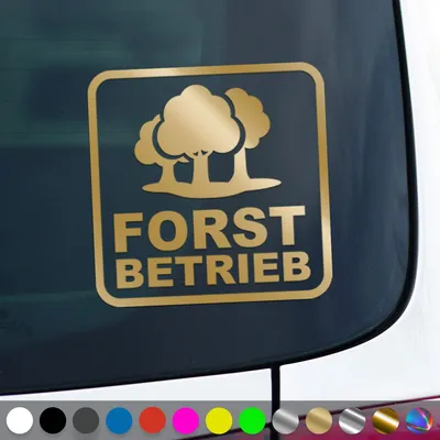 Produktbild von PantherPixel Forstbetrieb Forstwirt Aufkleber Forstbedarf Sticker Auto Geschenkidee Farbe Gold