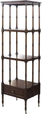 Produktbild von Casa Padrino Luxus Regalschrank mit Schublade Dunkelbraun 44 x 36 x H. 163 cm - Luxus Qualität