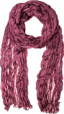 Produktbild von Knitterschal Halstuch Schal XXL violett lila blackberry Seide 180x90cm