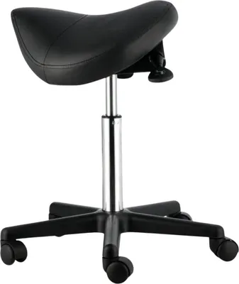 Produktbild von Sattelhocker mit Rollen – Ergonomischer Sattelhocker – Höhenverstellbar – Kunstleder – Schwarz