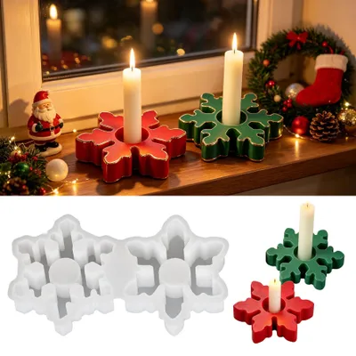 Produktbild von Silikonformen für Weihnachten, Gießformen für Kerzenhalter, 6 Stück, Bastelzubehör