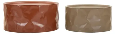Zdjęcie produktu dla Zestaw stolików kawowych o Ferretti Norimberga, metalowe, czerwono-białe, 62 cm i 51 cm