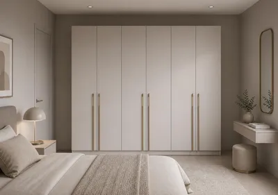 Produktbild von Kleiderschrank 6-türig – moderner Schrank viel Stauraum, Schlafzimmer Garderobenschrank - Schrank Glamy 6D - Cashmere