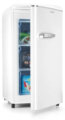 Zdjęcie produktu dla Zamrażarka Klarstein Laika - pojemność całkowita 60 l, termostat z 5 ustawieniami, 0 do -18 °C, 3 szuflady, wolnostojąca, styl retro, kremowy