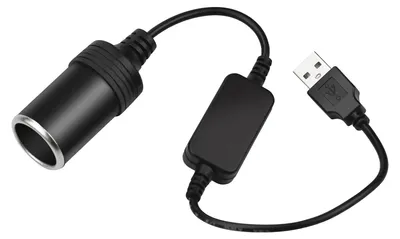 30 cm Zigarettenanzünder-Verlängerungskabel, 12 V, USB-A, schwarz