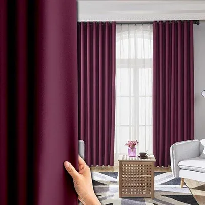 Produktbild von Dunkle Rollos - Unwahrnehmbare Fensterbespannung - Schlaf und Privatsphäre - Dreifach-Weft-Technologie - 270 x 220 cm - Rotwein