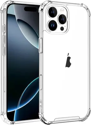 A clear protective case for an iPhone is shown against a white background.