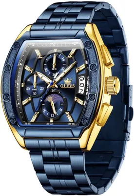 Produktbild von Herrenuhr, 41 mm quadratisches Zifferblatt, Edelstahlarmband, kratzfestes Glas, 30 m wasserdicht, Quarzwerk, modische Businessuhr