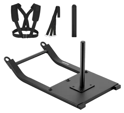 Produktbild von VEVOR Gewichtstraining Zugschlitten, Fitness Kraft- und Geschwindigkeitstraining Schlitten, Stahl Power Schlitten Trainingsgerät für sportliche Übungen und Geschwindigkeitsverbesserung, geeignet für 2" Gewichtsscheiben, Rot, Schwarz-b, Ziehen
