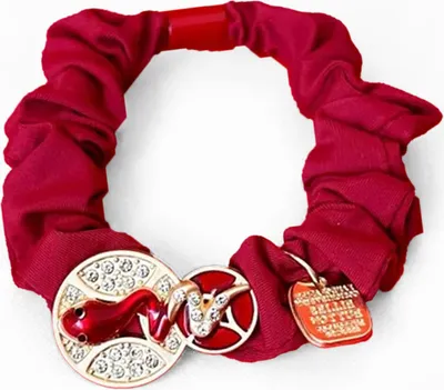 Image de Chouchou en satin avec serpent rouge