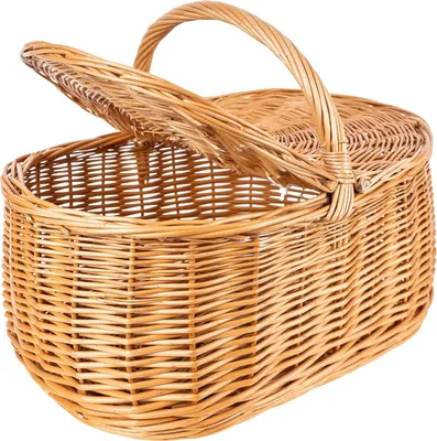 Produktbild von Creative Home Große Picknickkorb Weidenkorb mit Henkel Einkaufskorb | 45 x 30 x 38 cm (+/- 2 cm) | Naturbraun Osterkörbchen
