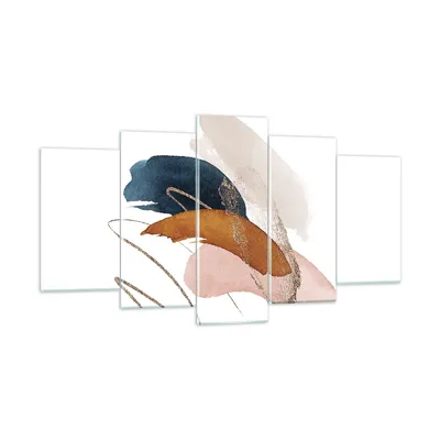 Produktbild von Bilder auf glas - 5 Teile - Die Farben Abstraktion Stück - 160x85cm - Glasbilder - Wandbilder - Bilder - Wanddekoration aus Glas - Glas Bilder - Wandbild auf Glas - GEA160x85-5100