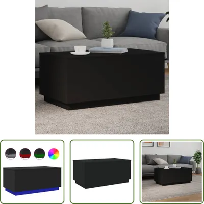 Zdjęcie produktu dla The Living Store Stolik kawowy z oświetleniem LED czarny 90x50x40 cm