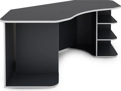 Produktbild von Schreibtisch "THANATOS" in anthrazit/weiß. Abmessungen (BxHxT) 198x76x85 cm