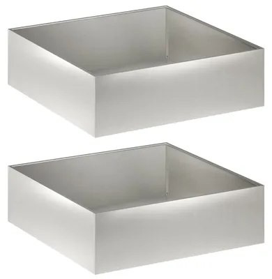 Zdjęcie produktu dla vidaXL Donice ogrodowe, 2 sztuki, srebrne, 80 x 80 x 30 cm, stal nierdzewna