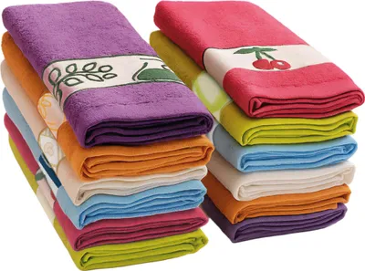 Immagine prodotto di Briebe PC12B 12 strofinacci da cucina 100% cotone 50X45 Asciugamani in spugna di qualità multicolore