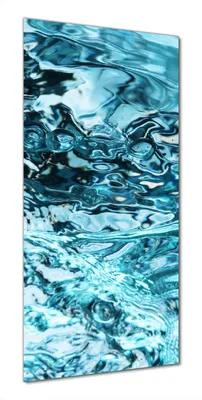 Produktbild von Wallario selbstklebende Duschrückwand 90 x 180 cm mit Motiv Frisches blaues Wasser in Aufruhr - Wandverkleidung mit Hochglanzlaminat in Glasoptik