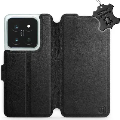 Produktbild von Echtleder Handyhülle für Xiaomi 14 Pro, Mobiwear Leather, Schwarz