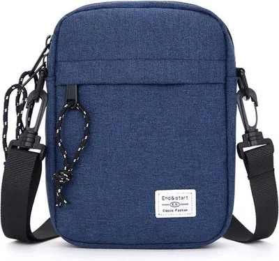 Immagine prodotto di Borsa a tracolla Unyqoos® da uomo, piccola – borsa a tracolla/fondina compatta per cellulare e portafoglio, con tracolla e cerniera impermeabile