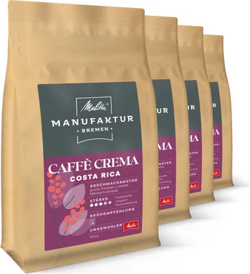 A row of coffee bags.