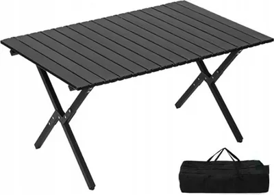 Immagine prodotto di Tavolo da giardino pieghevole 90x60 cm, tavolo da campeggio Acciaio al carbonio con borsa per il trasporto, nero