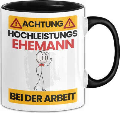 Produktbild von Ehemann Tasse Geschenk Lustiger Spruch Geschenkidee für Ehemann Achtung Hochleistungs Ehemann Bei Der Arbeit (Schwarz)