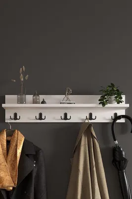 Produktbild von Wandgarderobe in elegantem Design, weiß, 80 cm breit
