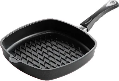 Zdjęcie produktu dla Patelnia kwadratowa grillowa ze wzrorem BBQ 28x28 cm INDUKCJA