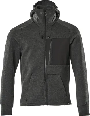 Produktbild von Mascot Kapuzensweatshirt ADVANCED mit Reißverschluss 17384 Gr. 4XL schwarz-meliert