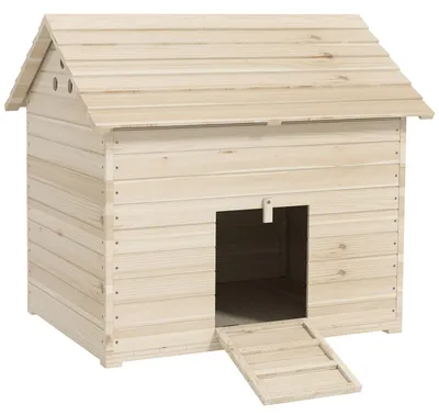 Productafbeelding van Kippendakkenhuis met opklapbaar dak, verhoogde bodem, hellingbaan, gemaakt van dennenhout, afmetingen 100x82,5x91 cm