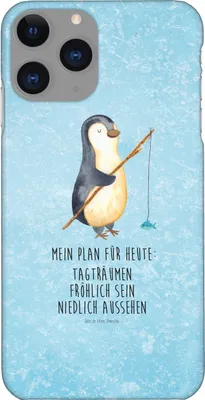 Produktbild von Mr. & Mrs. Panda Iphone 11 Pro Handyhülle Pinguin Angler - Eisblau - Geschenk, Urlaub, Angeln, Premium Kunststoff, Handy Case, Geschenkidee, Motiviert