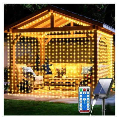 Obrázok produktu pre Solárna svetelná reťaz, 3 x 3 metre, s 300 LED diódami a diaľkovým ovládaním